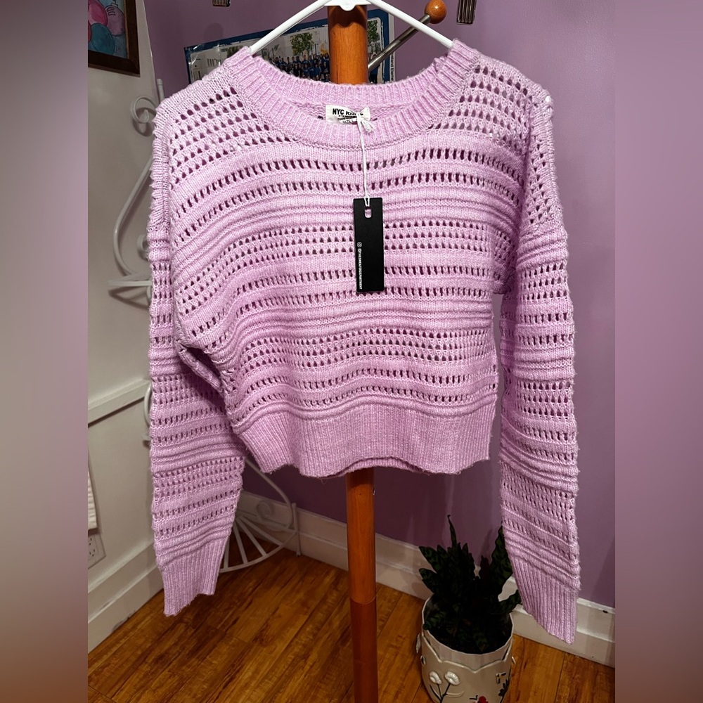 Stylish Lilac Knit Sweater